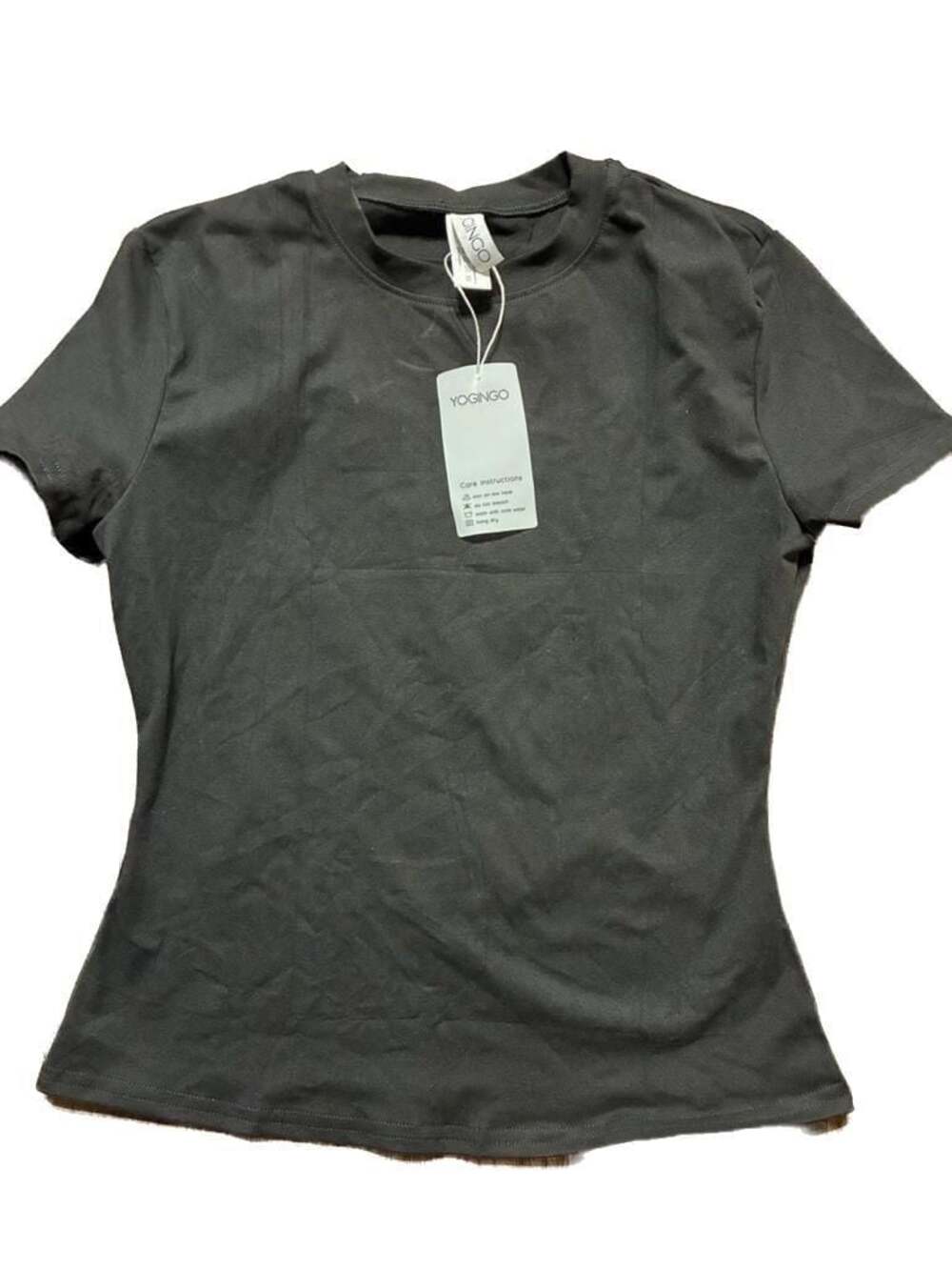 YOGINGO Black Short Sleeve Athletic Slim Fit T-Shirt Size XS